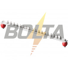 ГЗШЛ 18 | Медная шина луженая 25х5 | Подключений 18 | Ток 480 А 